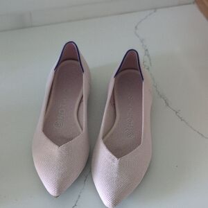 Rothy's Women's Light Pink Flats with Blue Trim